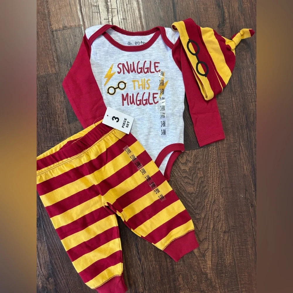 Harry Potter Baby Outfit Set 3-6 Snuggle This Muggle - Picture 1 of 1